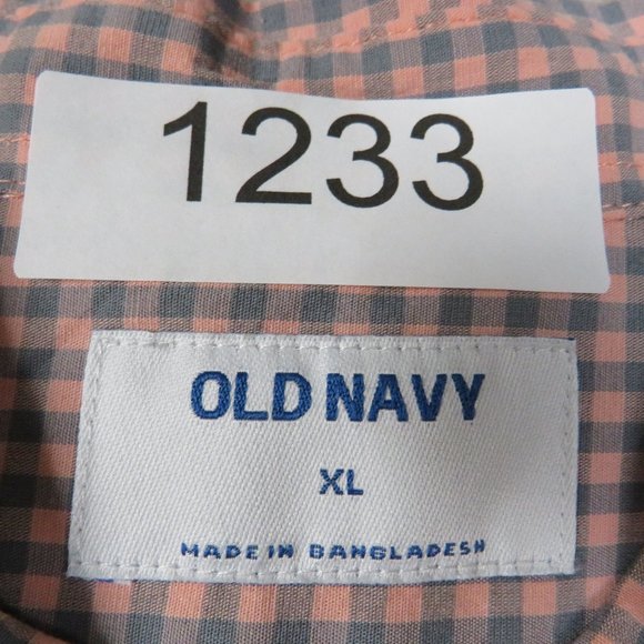 Old Navy* Men's Short Sleeve Button Down Curved Hem Chest‎ Pocket Shirt~ Size XL - Picture 3 of 10